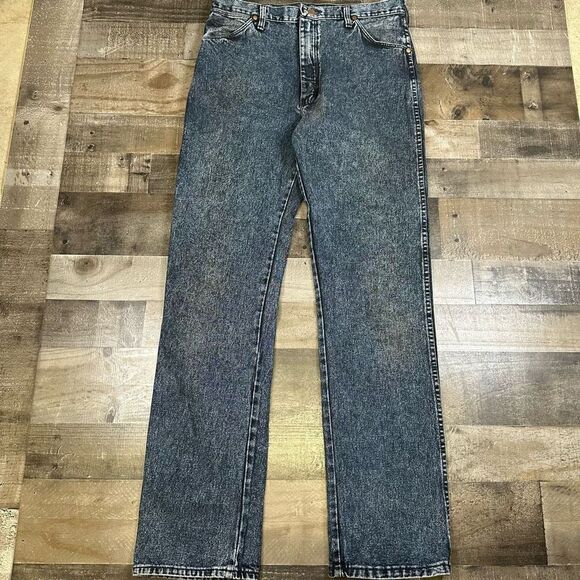 Wrangler Men’s 36x36 Vintage Jeans Blue Dark Wash Denim Straight Leg 90s - Picture 1 of 10